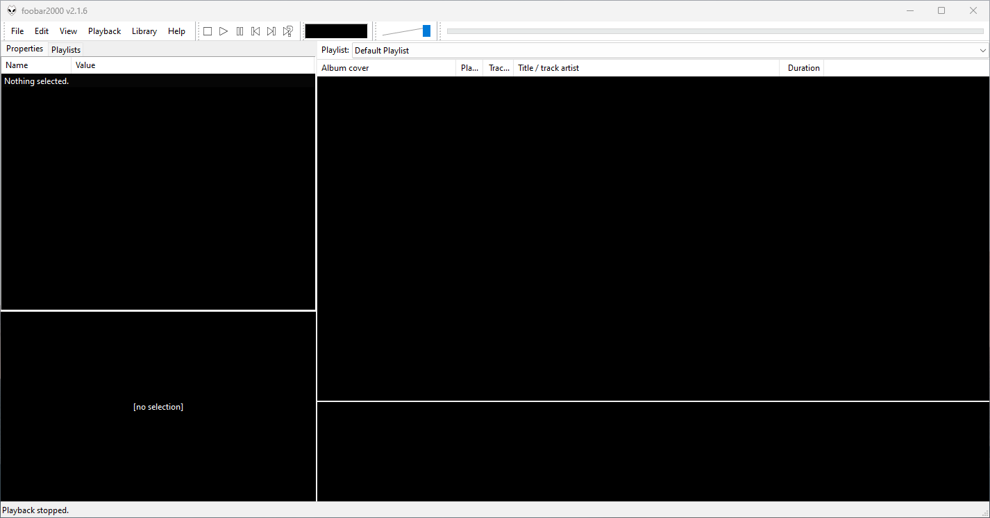 Foobar2000 v2.16 Default User Interface