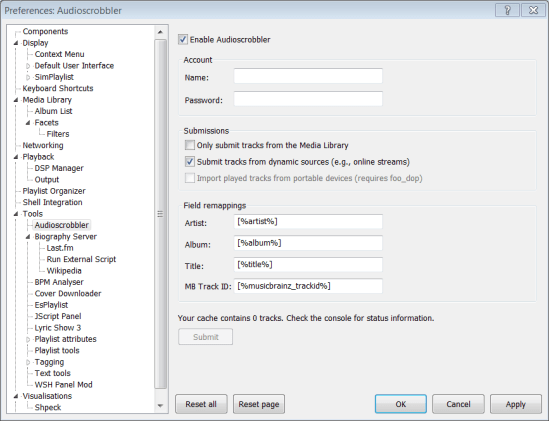 Capture - Foobar - prefs - audioscrobbler