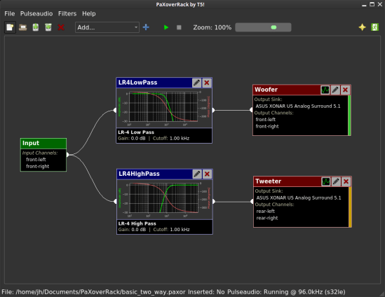 Pulseaudio Crossover Rack
