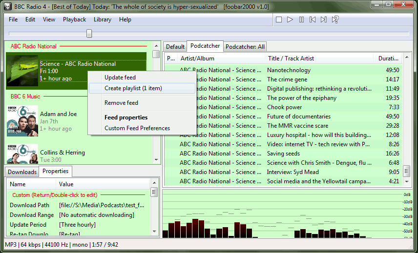 foo podcatcher playing view