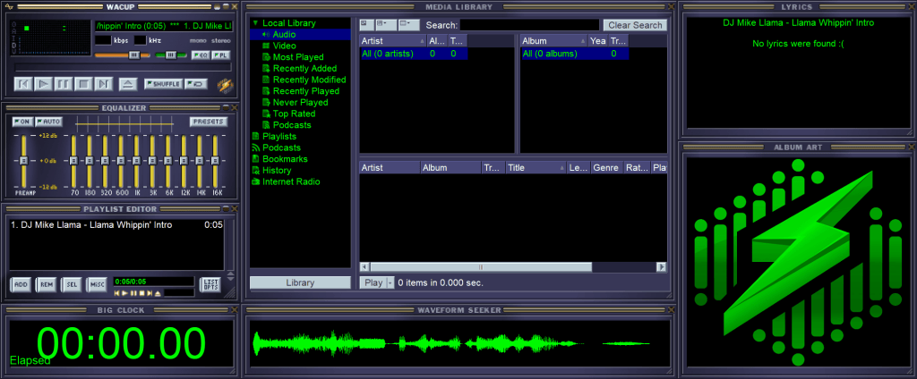 wacup user interface