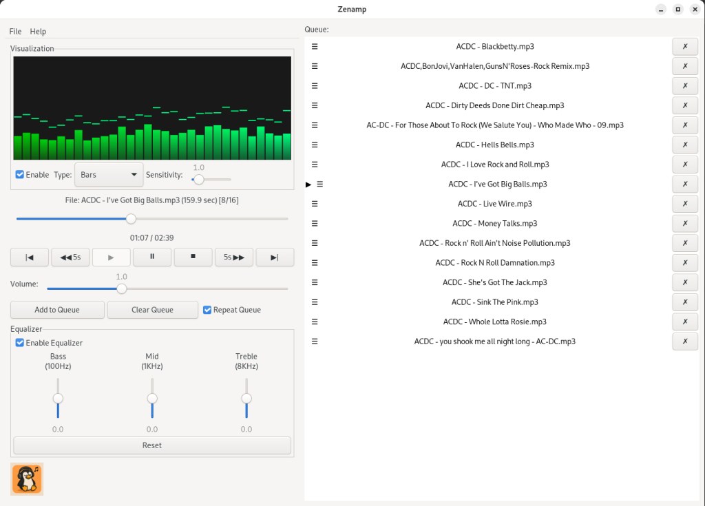 Zenamp user interface