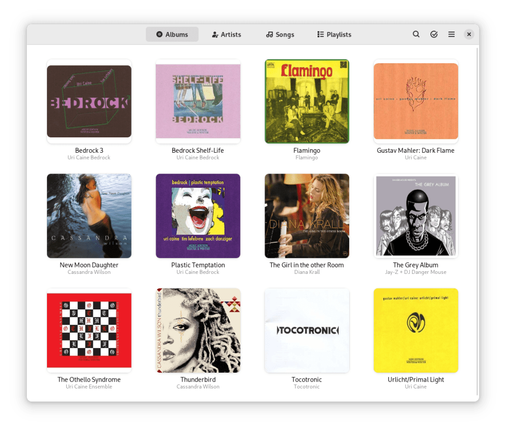 gnome music player interface
