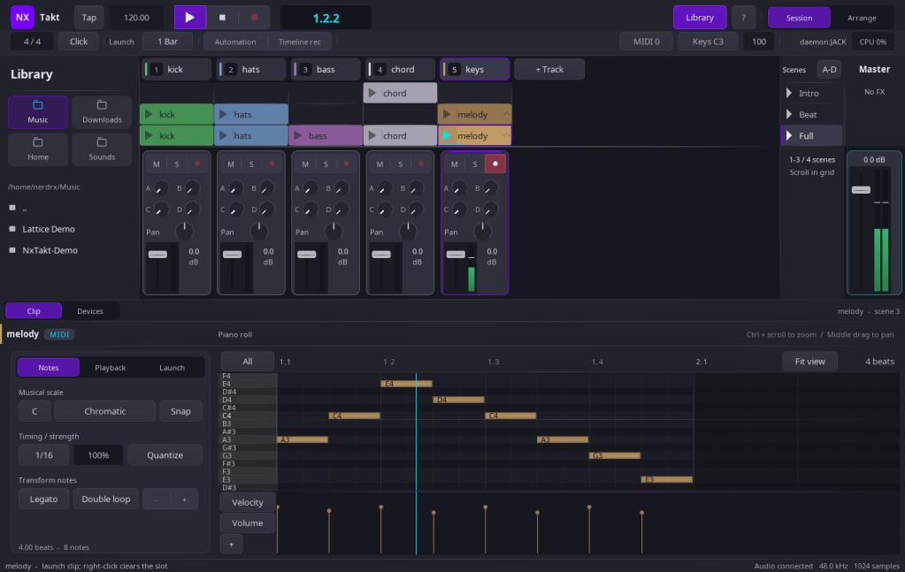 nxtakt user interface