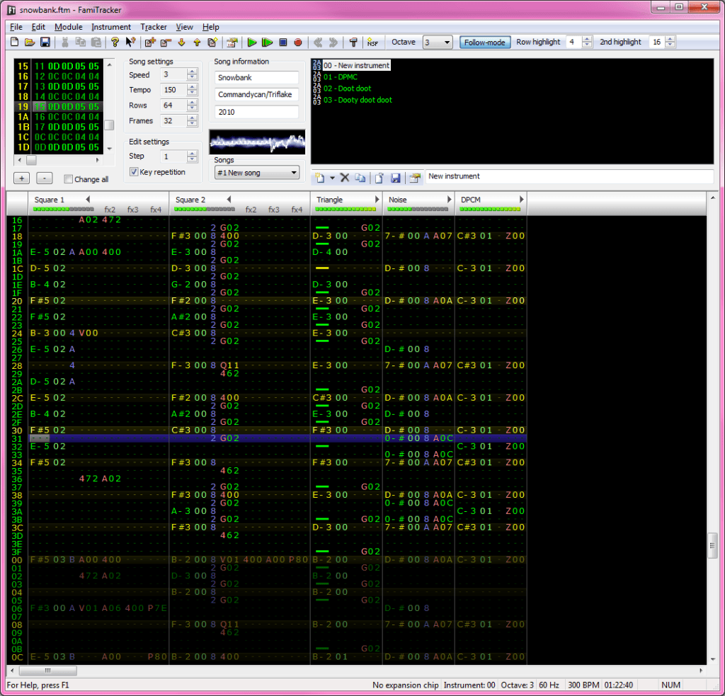 famitracker user interface