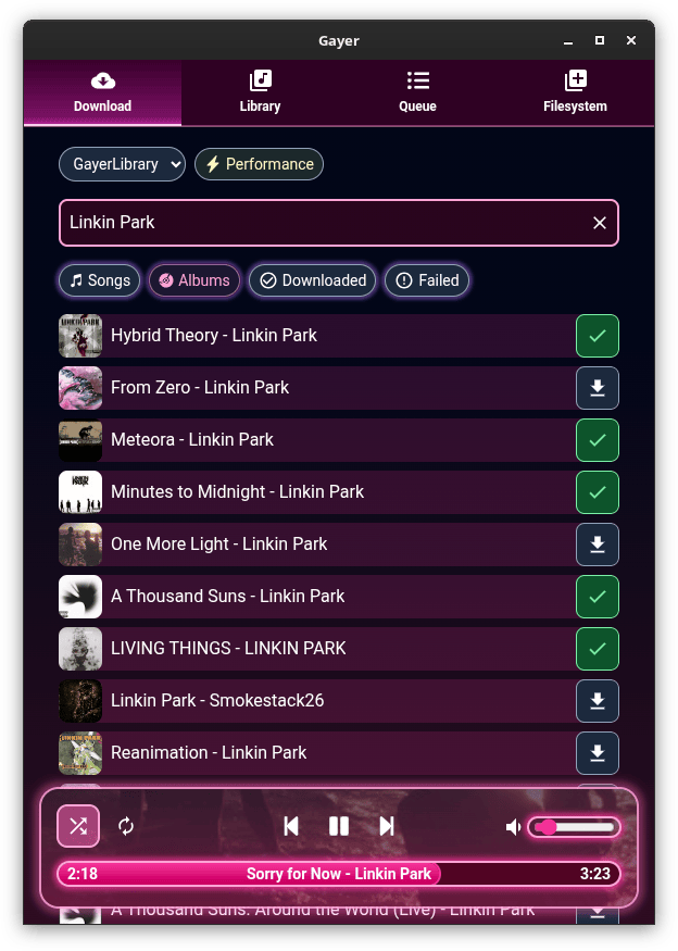 Gleamy User Interface