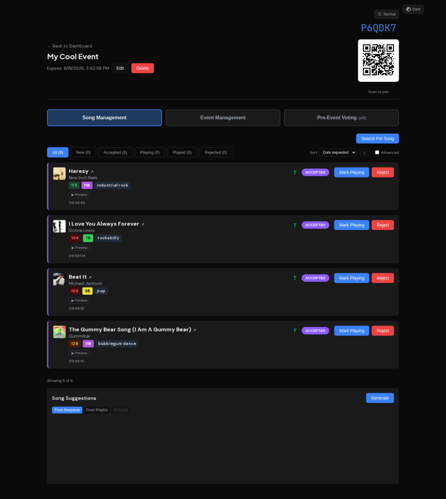 wrzdj web interface
